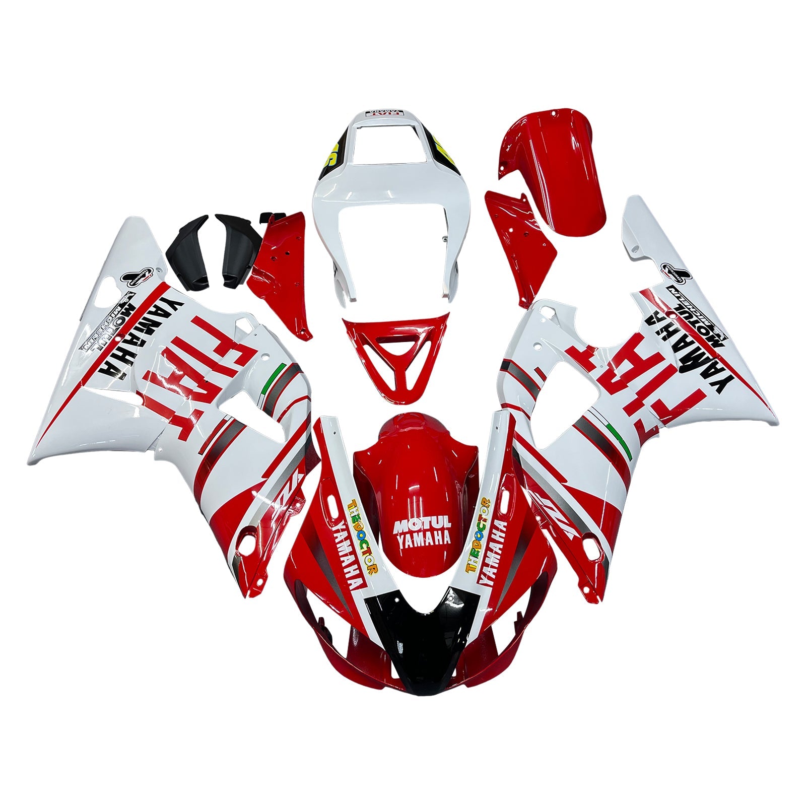 Fairings 1998-1999 Yamaha YZF-R1 Red White No.46 FIAT R1 Generic