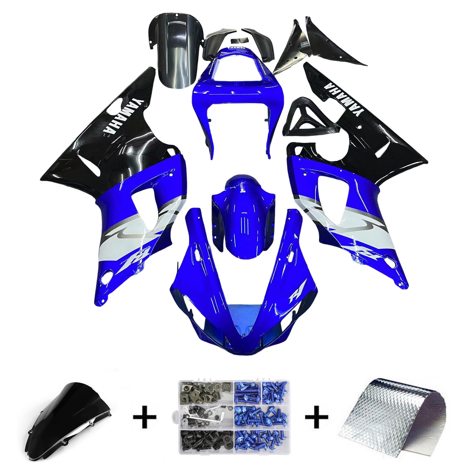 Fairings 2000-2001 Yamaha YZF-R1 Blue Black R1 Generic