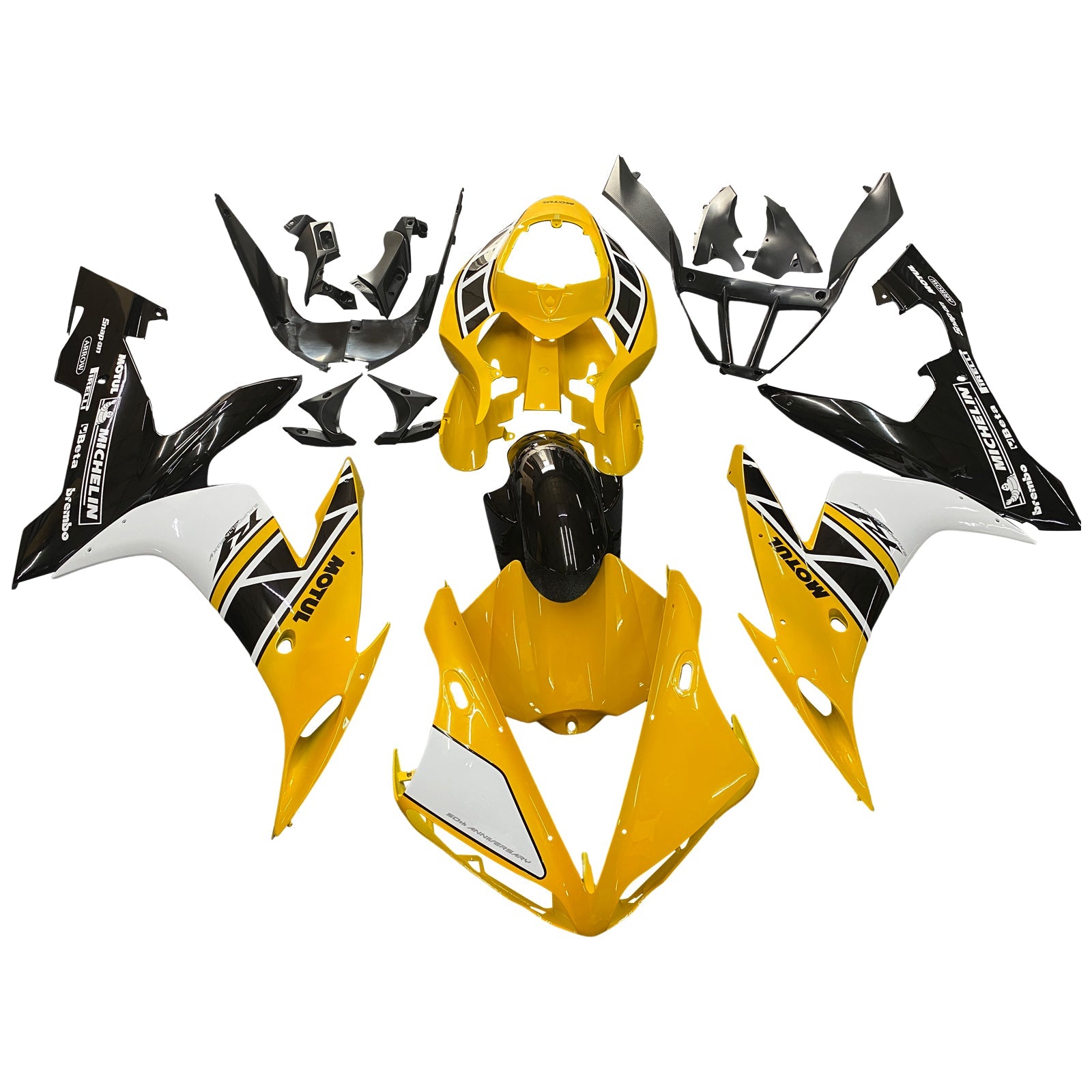 Fairings 2004-2006 Yamaha YZF-R1 Yellow Black Motul