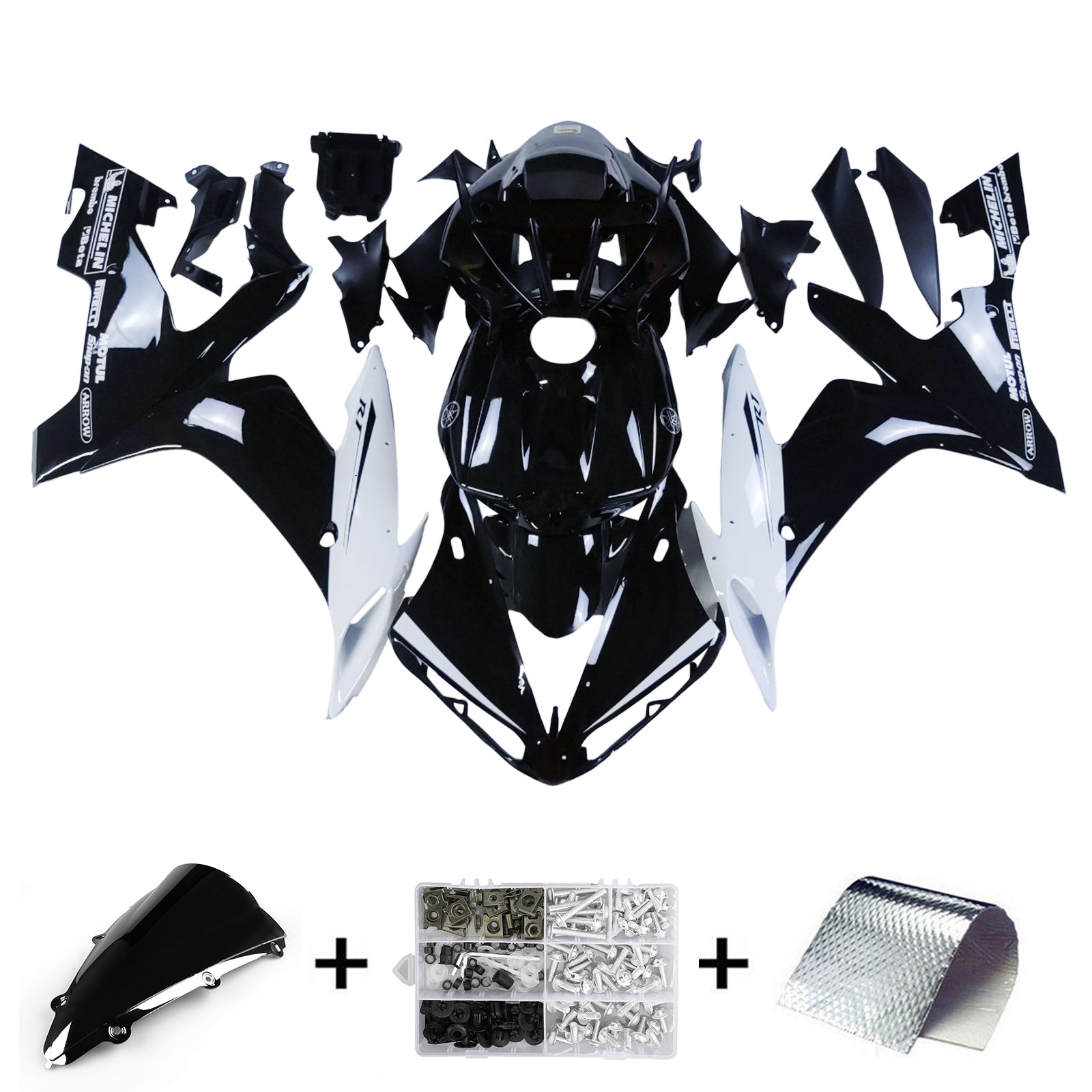 Fairings 2004-2006 Yamaha YZF-R1 Black White R1 Generic