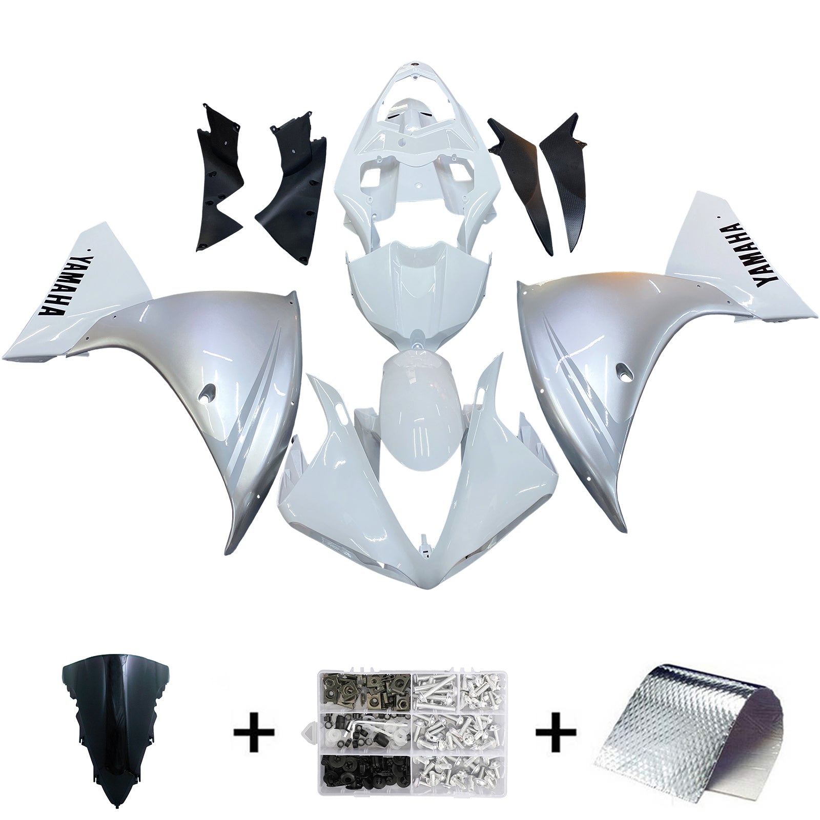 Fairings 2009-20121 Yamaha YZF-R1 White Silver R1 Generic