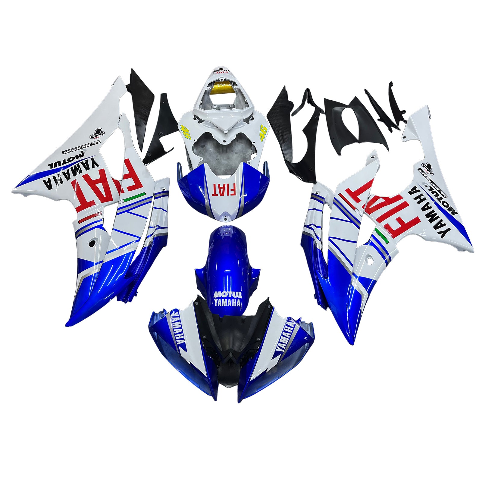 Fairings 2008-2016 Yamaha YZF-R6 White Blue No.46 FIAT R6 Generic