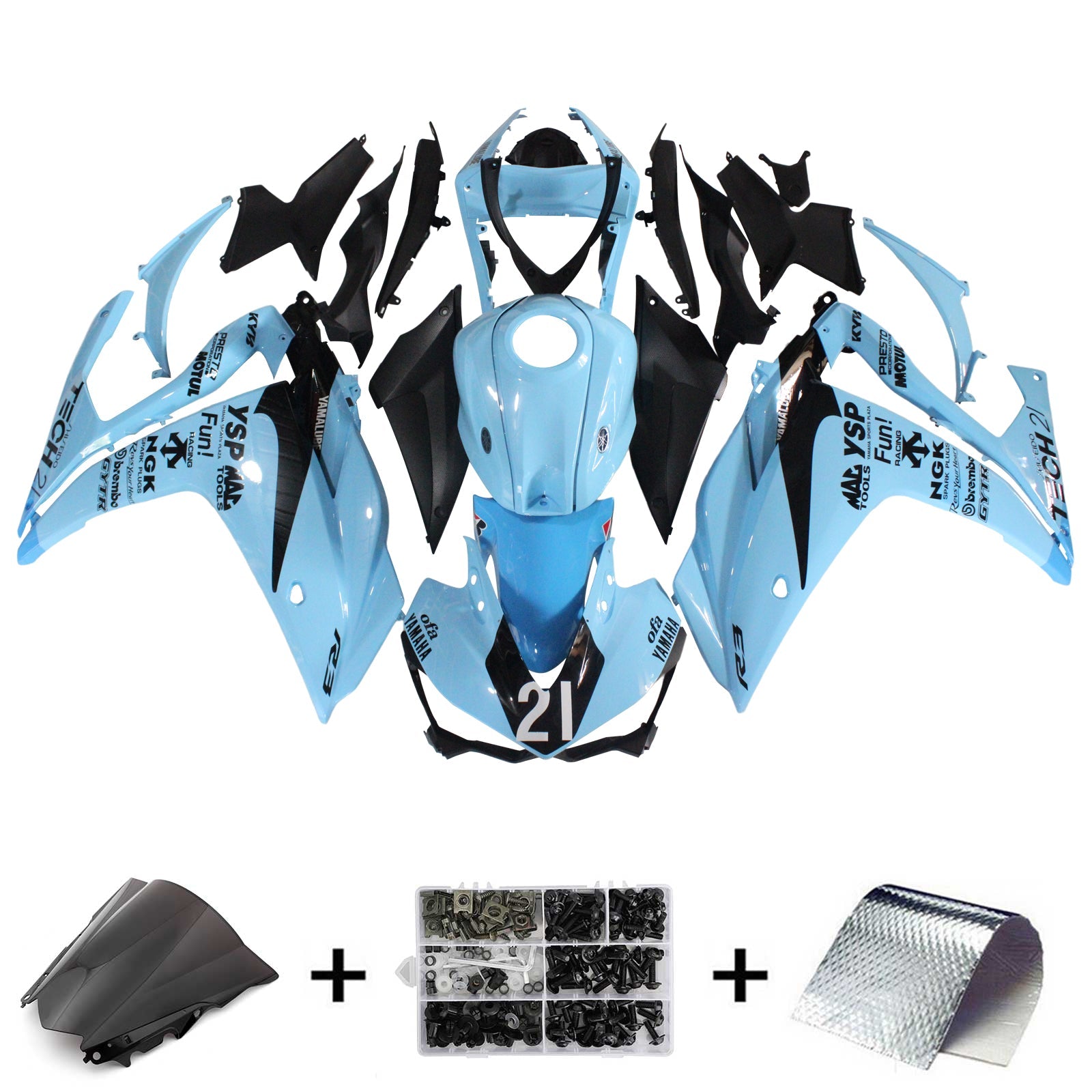 Kit de carenado para Yamaha YZF-R3 2014-2018 R25 2015-2017 Genérico