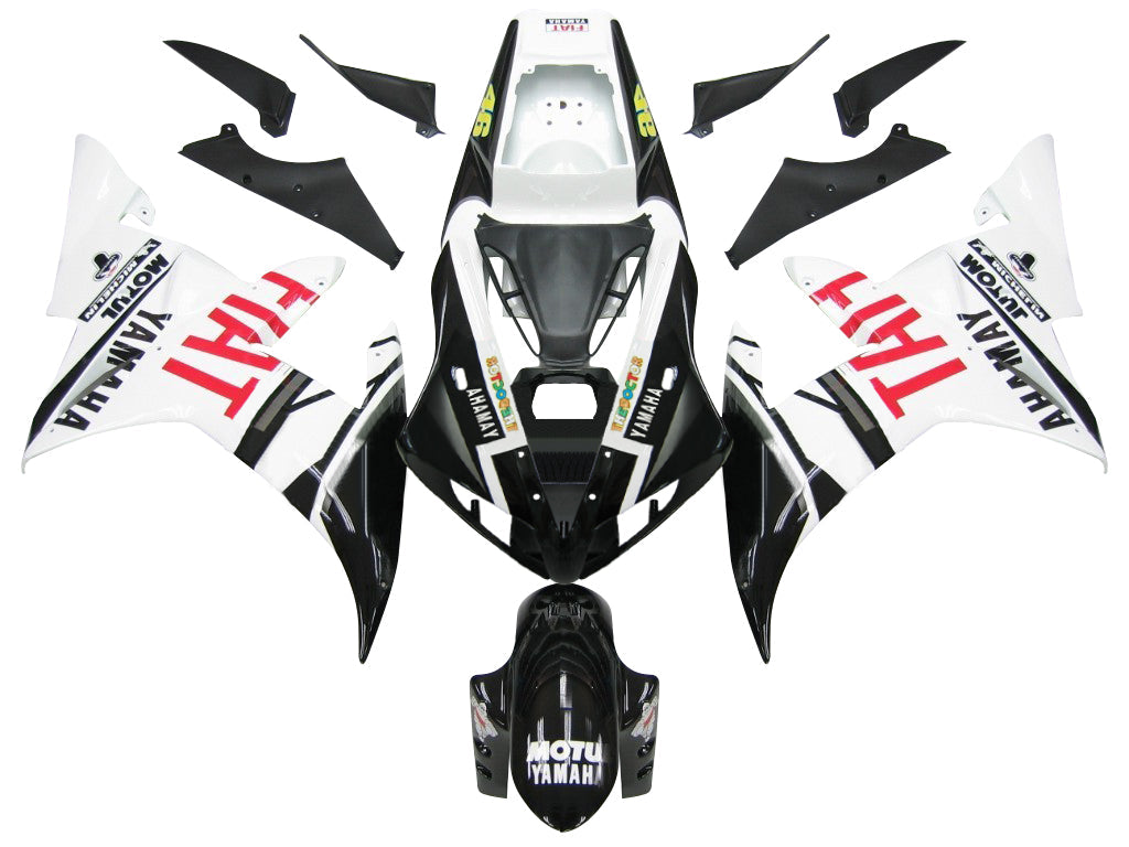 Fairings 2002-2003 Yamaha YZF-R1 Black White No.46 FIAT Generic