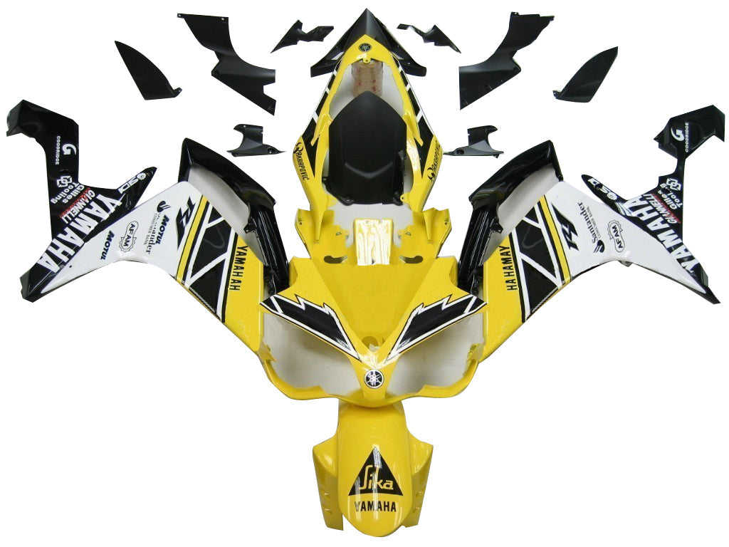 Fairings 2007-2008 Yamaha YZF-R1 Yellow White Black R1 Generic