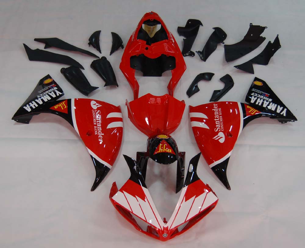 Fairings 2009-2011 Yamaha YZF-R1 Red Black Santander Bank R1 Generic