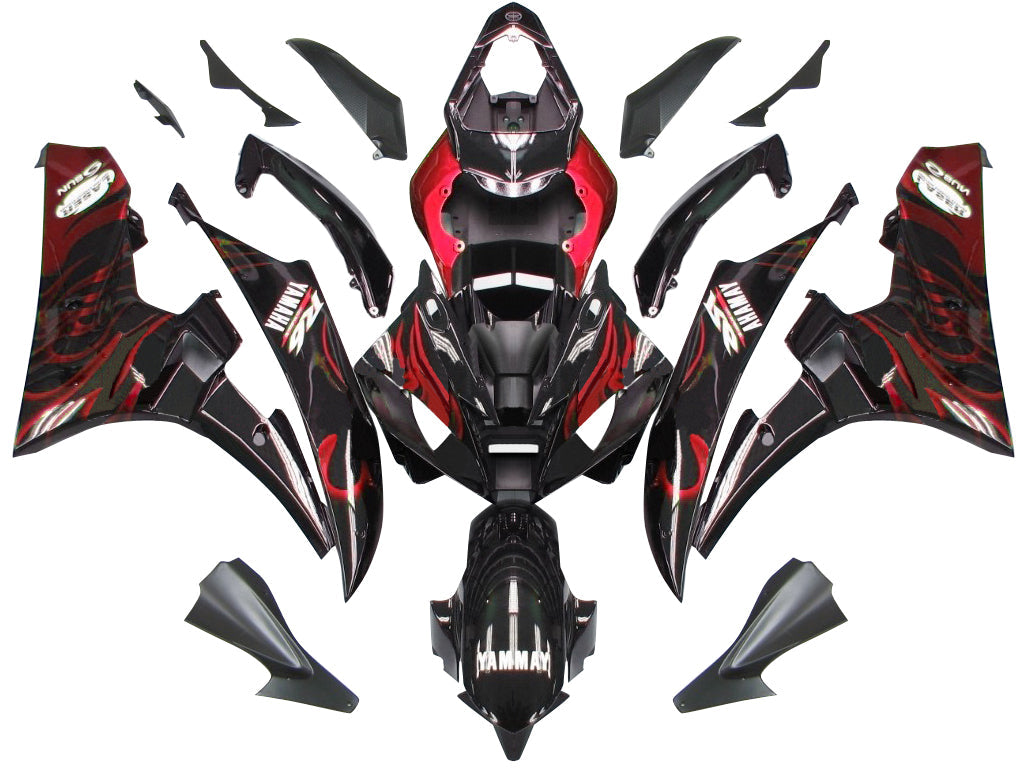 Fairings 2006-2007 Yamaha YZF-R6 Black & Red Flame R6 Generic