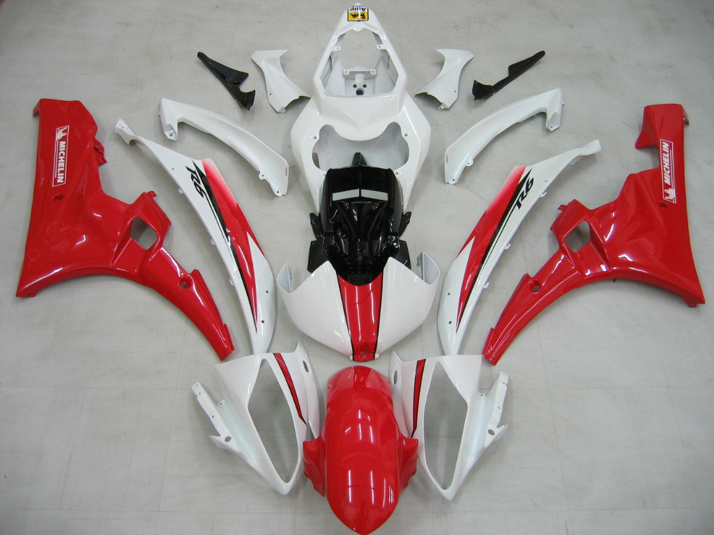 Fairings 2006-2007 Yamaha YZF-R6 White Red Michelin R6 Generic