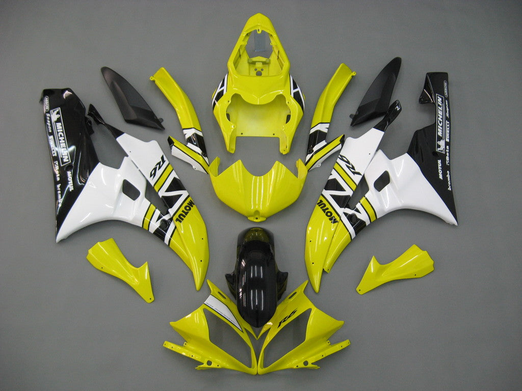 Fairings 2006-2007 Yamaha YZF-R6 Yellow White Black R6 Generic