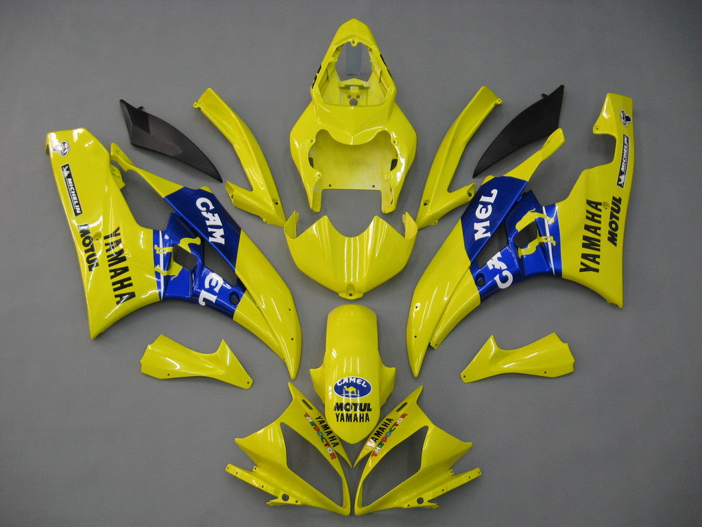 Fairings 2006-2007 Yamaha YZF-R6 Yellow Blue No.46 Camel R6 Generic