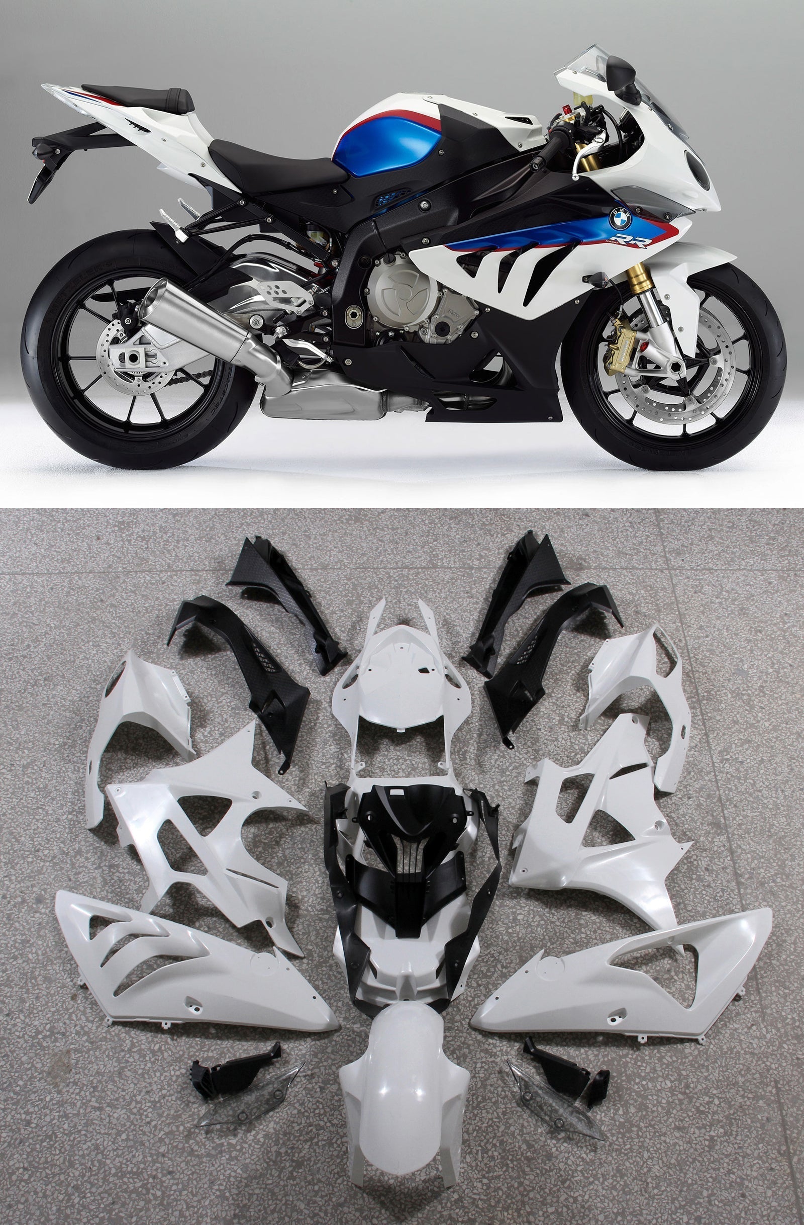 Carenados para BMW S1000RR 2009-2014 Blanco Azul SRR Genérico