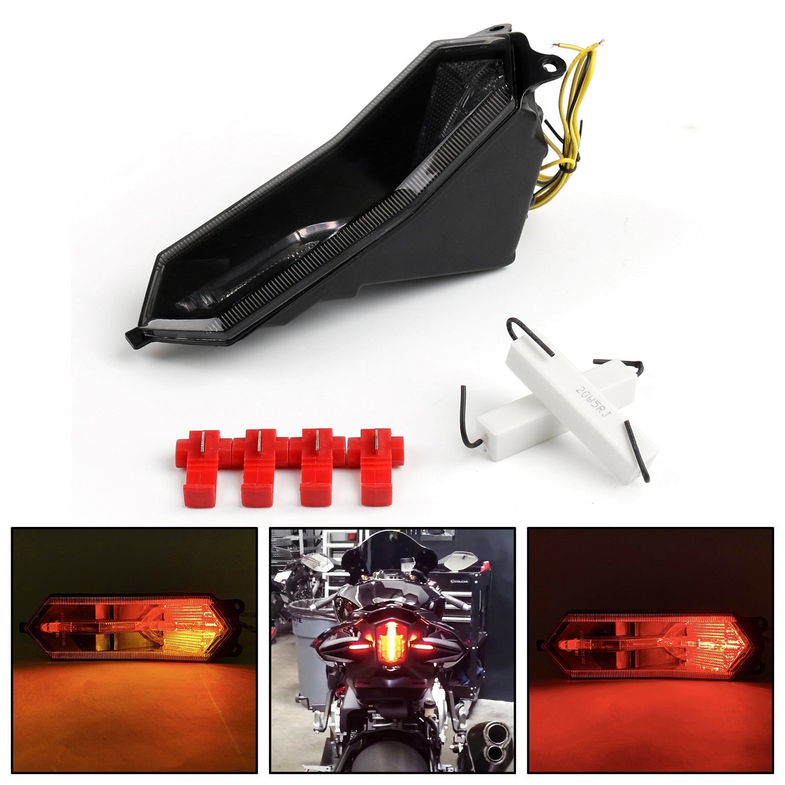 Luz trasera intermitentes integradas para Yamaha YZF R6 R1 R1S R7 2015-2022 genérico