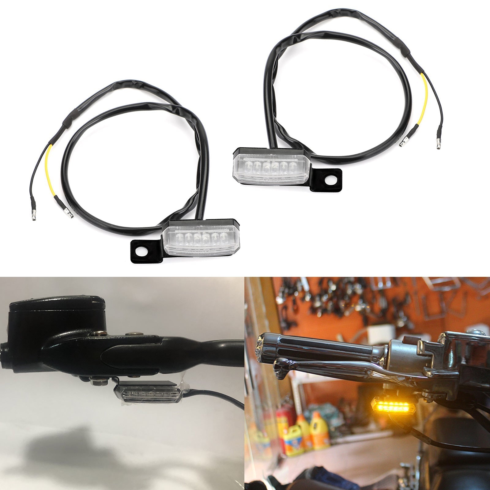 1 Pair Universal Motorcycle LED Front Turn Signal Lamp Indicator Light Generic