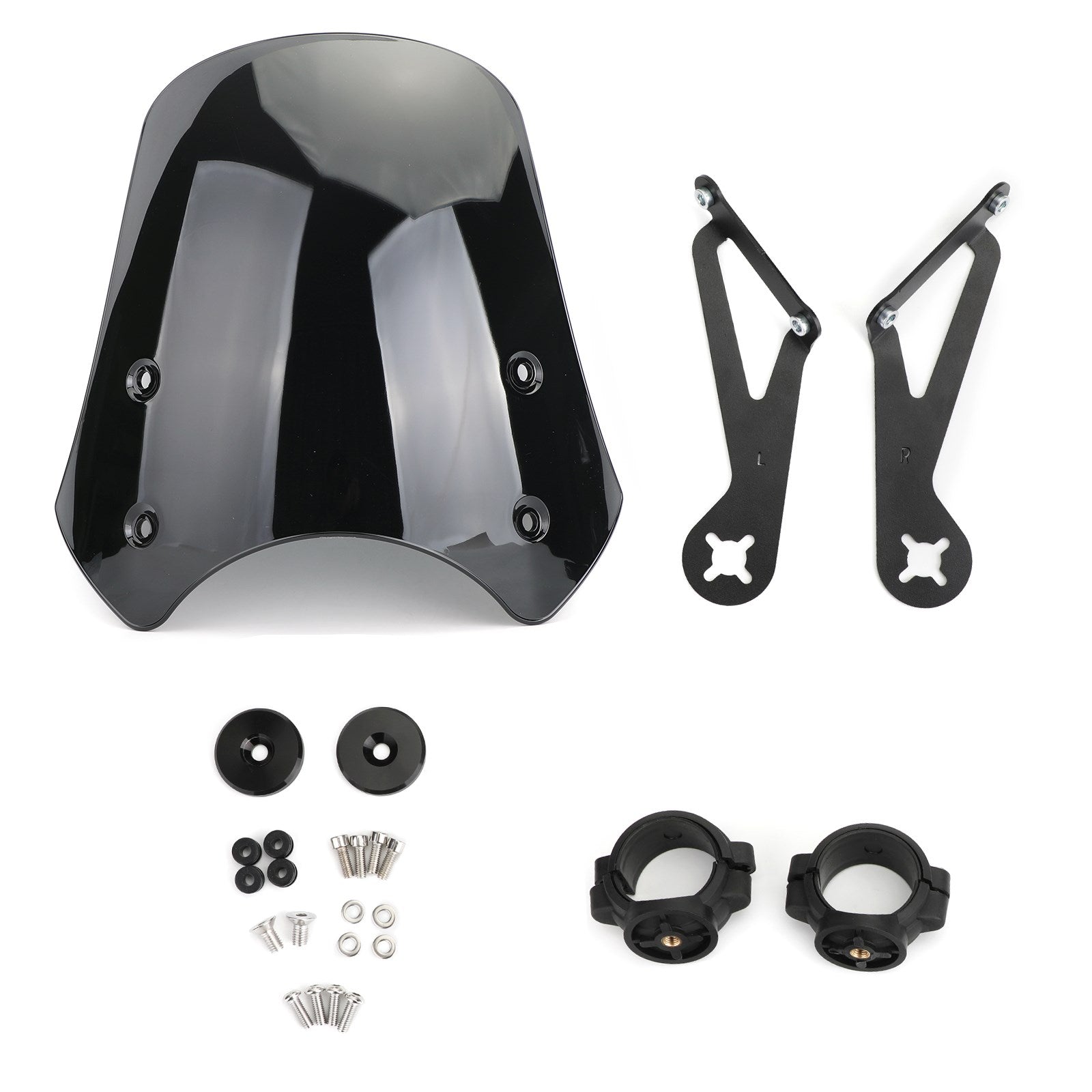 Parabrisas de motocicleta ABS para modelos Harley Dyna Softail negro genérico CA Market