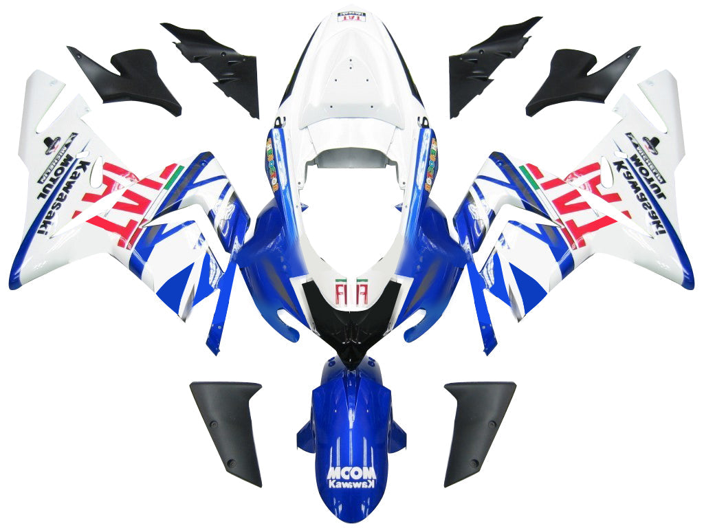 Fairings 2004-2005 Kawasaki ZX 10R Blue White FIAT Generic