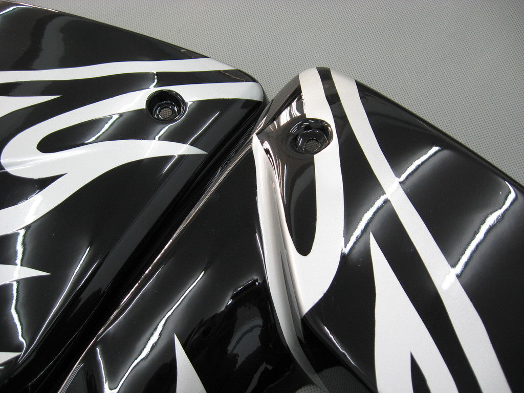 Fairings 2004-2005 Kawasaki ZX 10R Black & Silver Flame Ninja Generic