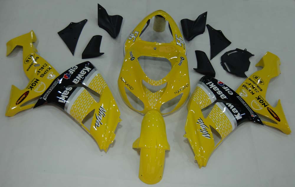 Fairings 2006-2007 Kawasaki ZX 10R Yellow Black No.56 Nakano Generic