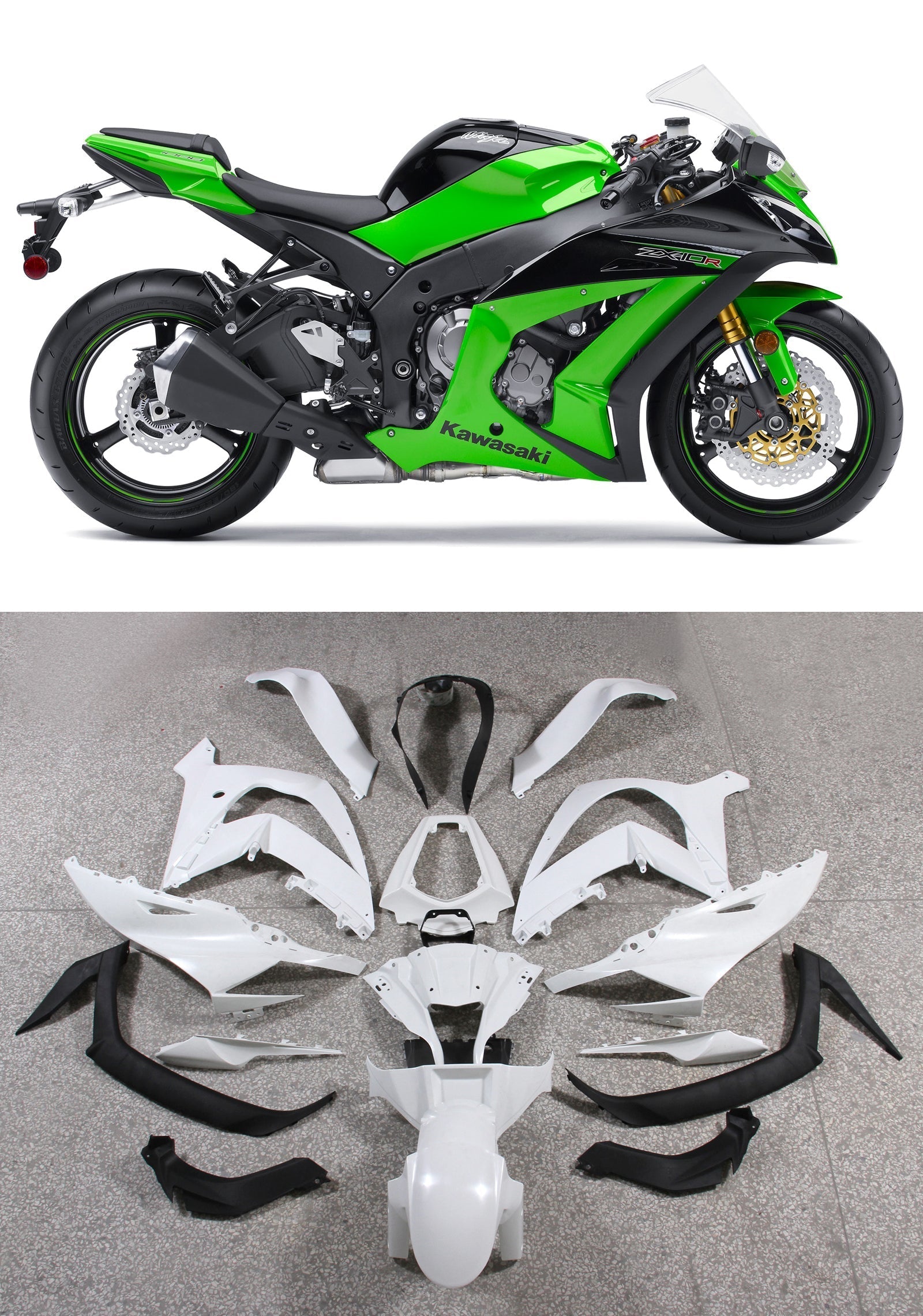 Fairings 2011-2015 Plastics Kawasaki ZX10R Ninja Green ZX10R Generic