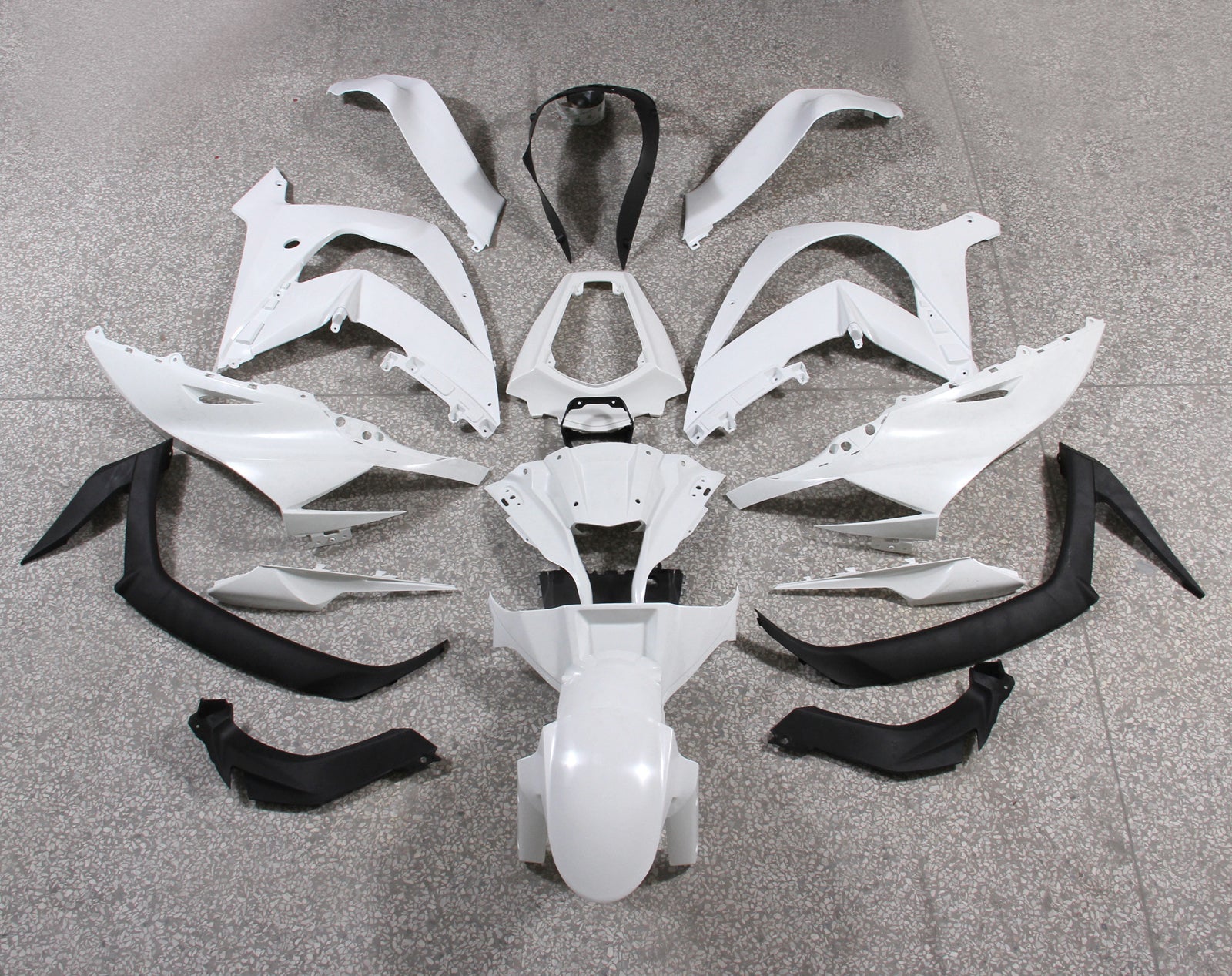 Fairings 2011-2015 Plastics Kawasaki ZX10R Ninja White Black ZX10R Generic