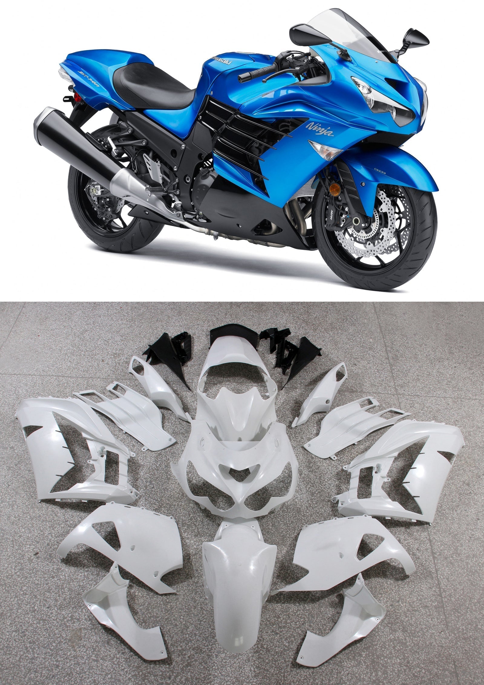 Fairings Plastics 2012-2022 Kawasaki ZX14R Ninja Blue Generic