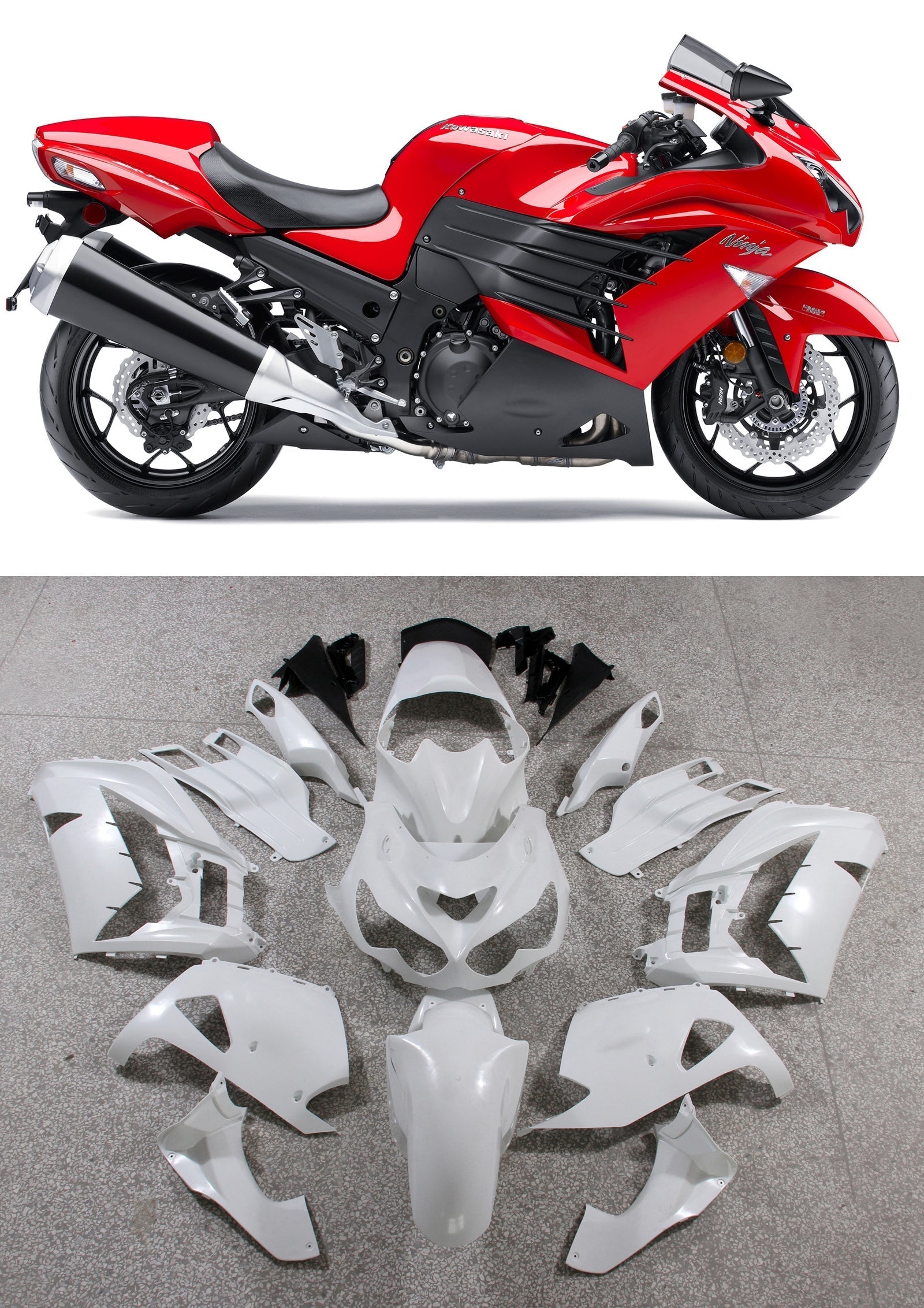 Fairings Plastics 2012-2022 Kawasaki ZX14R Ninja Red Generic