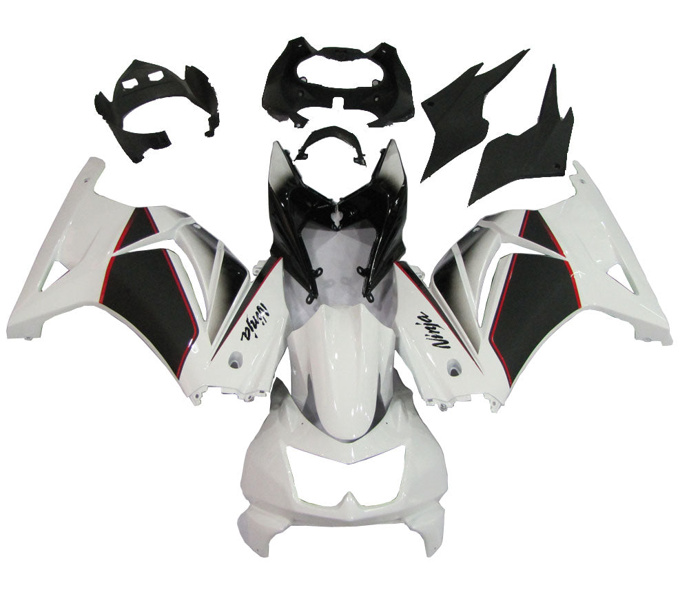 Fairings 2008-2012 Kawasaki ZX250R EX250 White Black Ninja ZX250 Generic