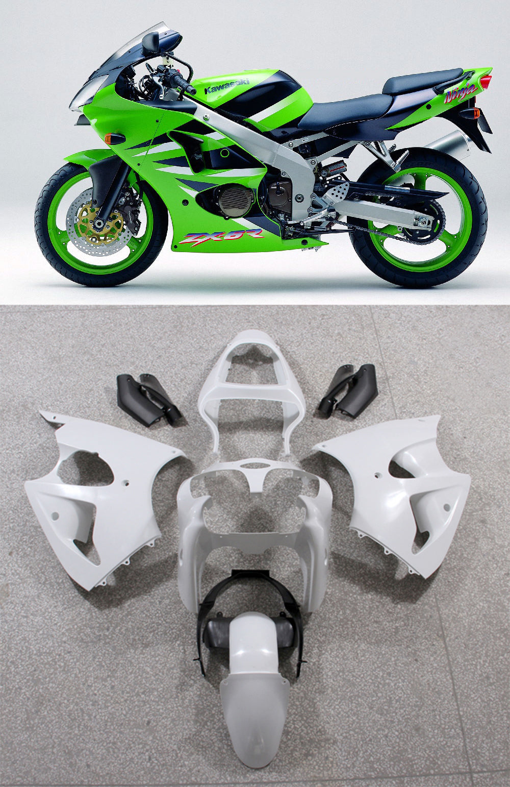 Fairing Kit For Kawasaki ZX6R 636 2000-2002 ZZR600 2005-2008