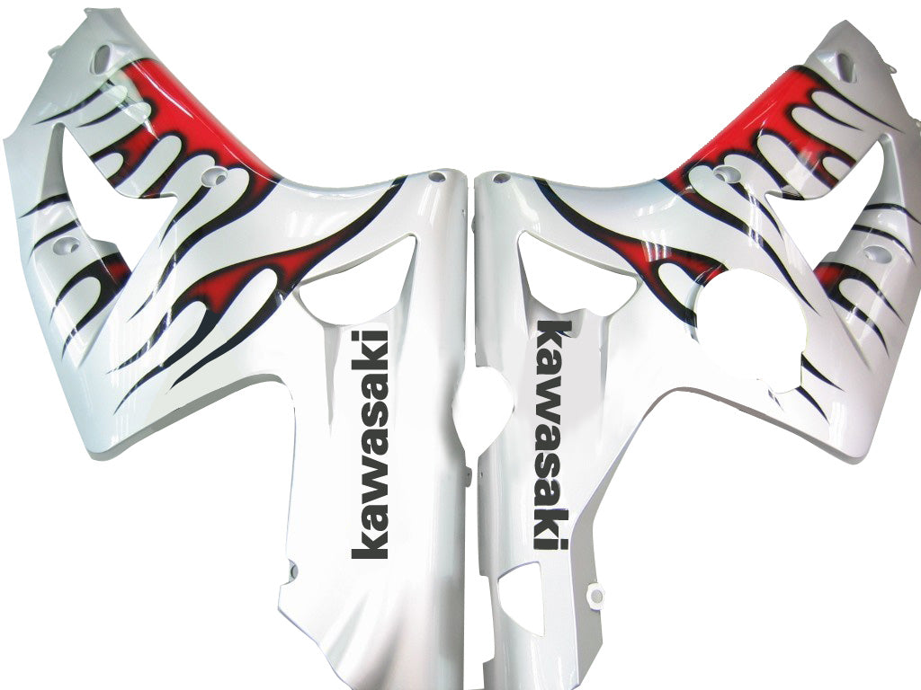 Fairings 2003-2004 Kawasaki ZX6R 636 Silver & Red Flame Ninja Generic