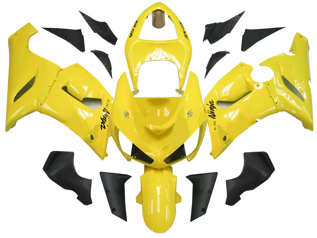 Fairings 2005-2006 Kawasaki ZX6R 636 Yellow Black Ninja Generic