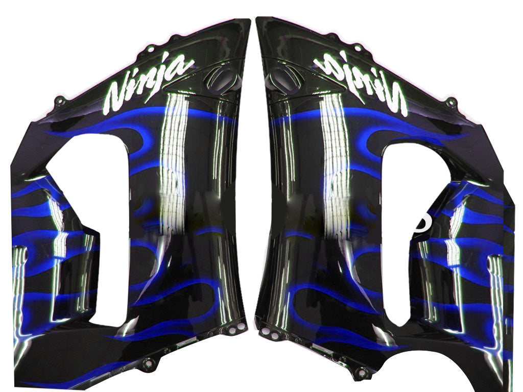 Fairings 2005-2006 Kawasaki ZX6R 636 Black & Blue Flame Ninja Generic