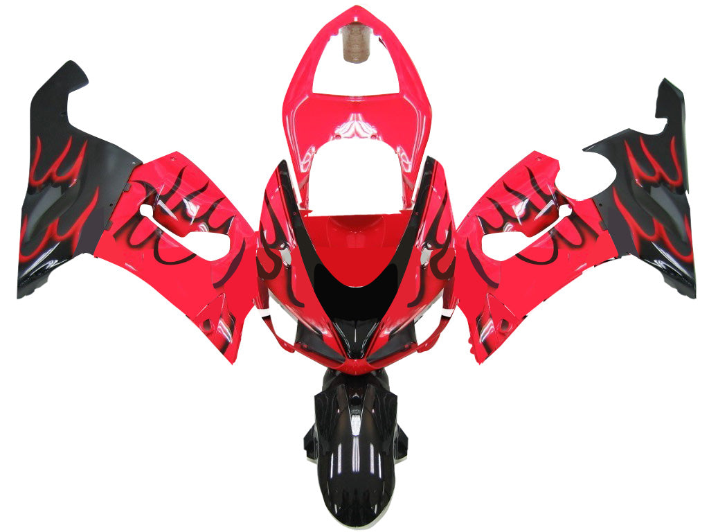 Fairings 2005-2006 Kawasaki ZX6R 636 Red & Black Flame Ninja Generic