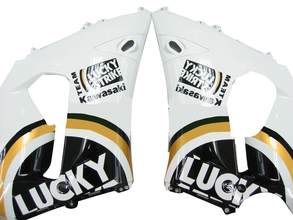 Fairings 2005-2006 Kawasaki ZX6R 636 Black White Lucky Strike Ninja Generic