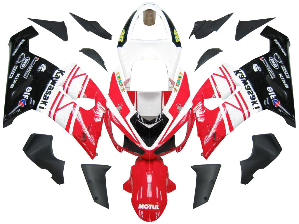 Fairings 2005-2006 Kawasaki ZX6R 636 Red White Black Ninja Generic