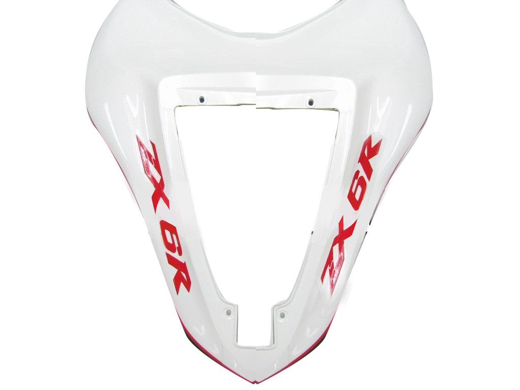 Fairings 2007-2008 Kawasaki ZX6R ZX636 White Red Black ZX6R Generic