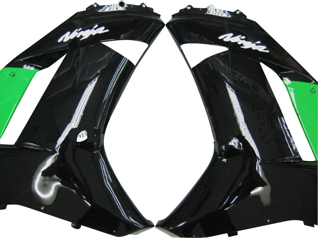 Fairings 2007-2008 Kawasaki ZX6R ZX636 Green Black Ninja ZX6R Generic