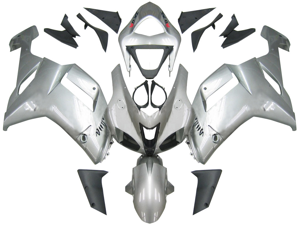 Fairings 2007-2008 Kawasaki ZX6R ZX636 Silver Ninja ZX6R Generic