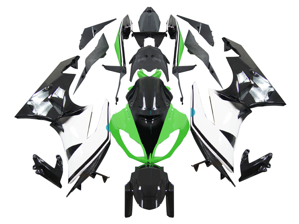 2009-2012 Fairings Kawasaki ZX6R ZX636 Green White Black Ninja Generic