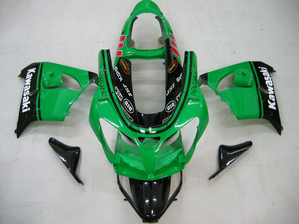 Fairings 2000-2001 Kawasaki ZX 9R Green Black No.14 ZX9R Generic