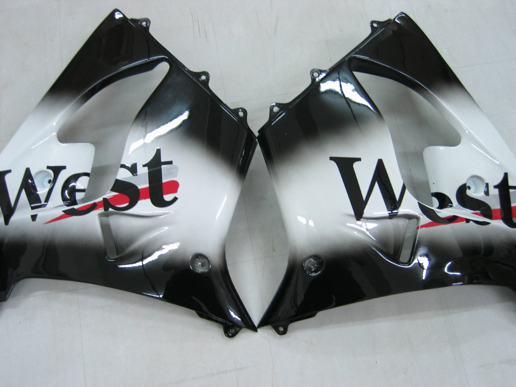 Fairings 2000-2001 Kawasaki ZX 9R Black White West ZX9R Generic