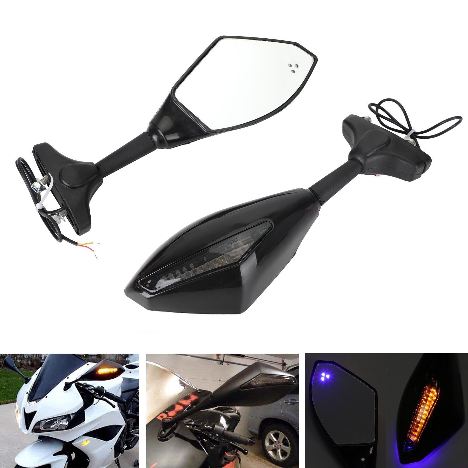 YAMAHA YZF R6 R6S FZ1 FZ6 FAZER FZ8S FJR1300 XJ6 FZR600 Pair Mirrors Generic