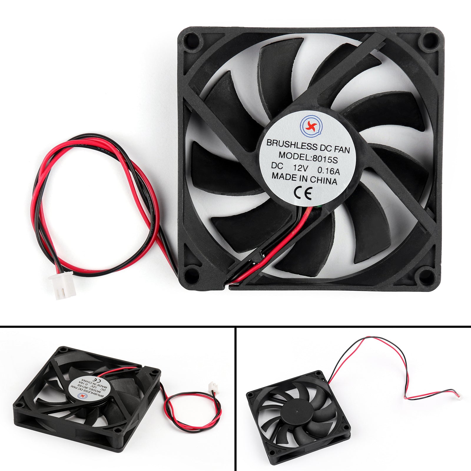 1Pcs DC Brushless Cooling PC Computer Fan 12V 8015s 80x80x15mm 0.16A 2 Pin Wire