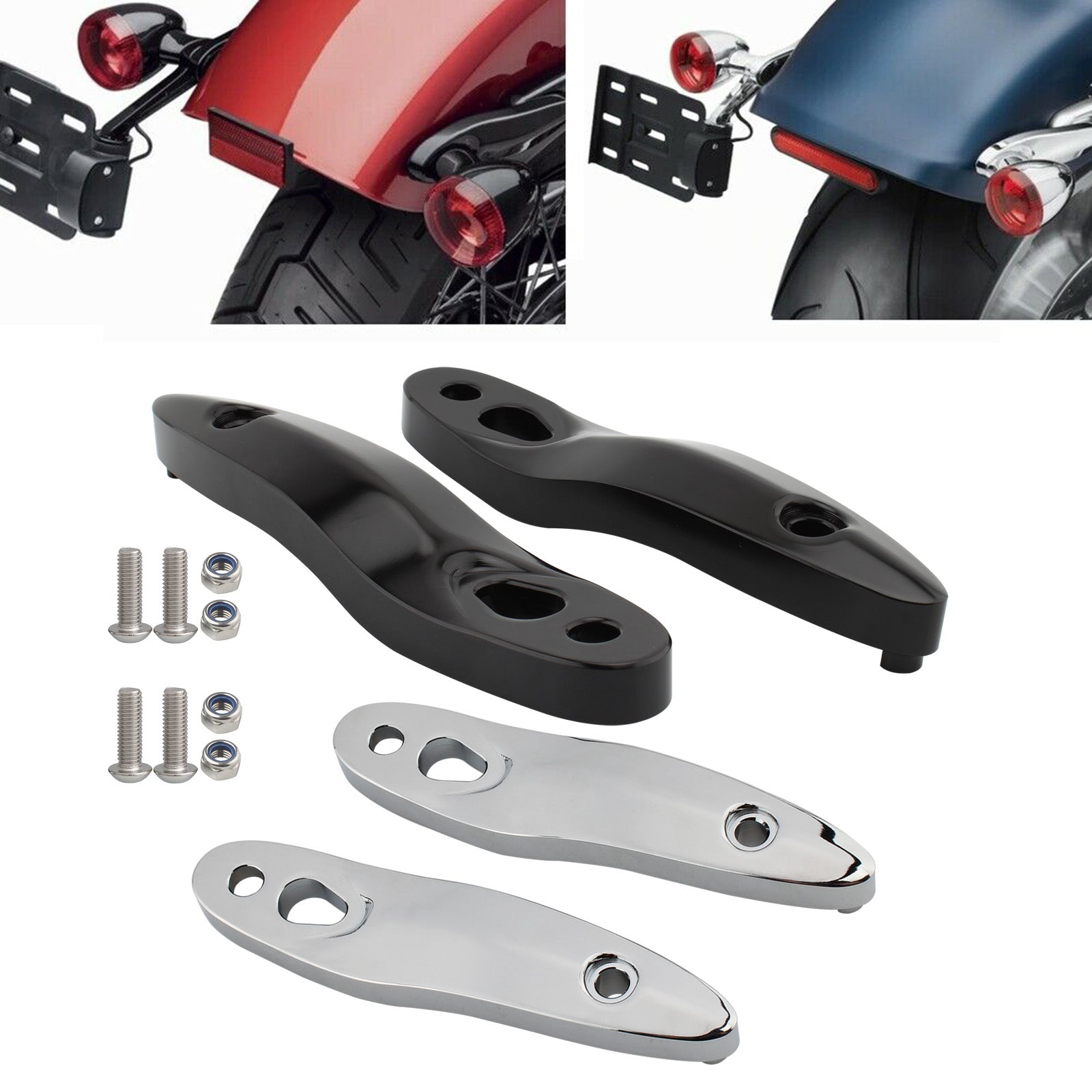 Turn Signal Extension Bracket License Plate Relocation Kit Fit for Softail 00-20 Generic