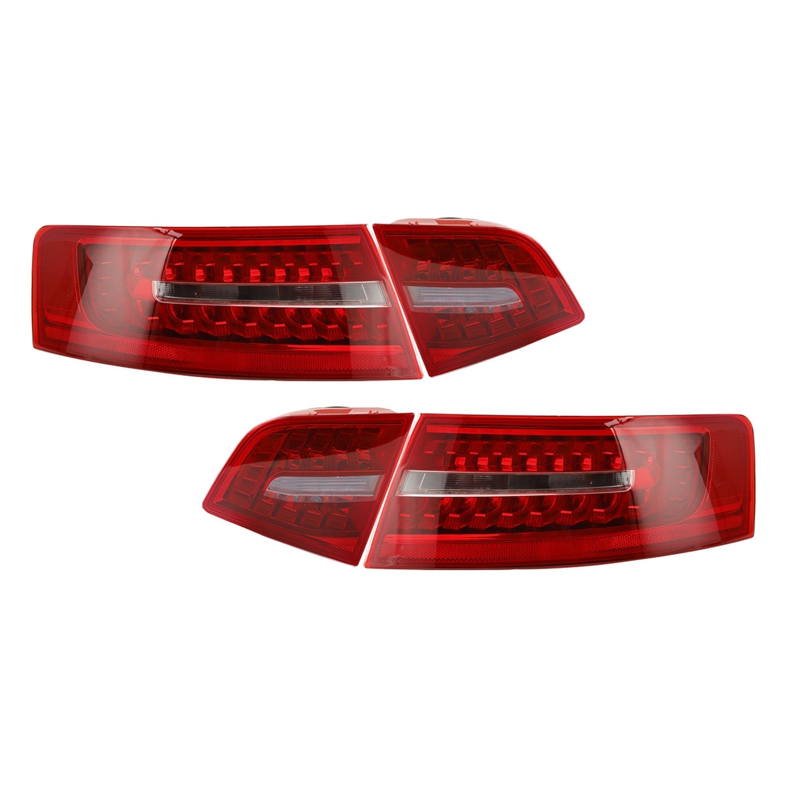 AUDI A6 C6 Sedan 2009-2011 4pcs Inner+Outer Trunk LED Tail Light Lamp