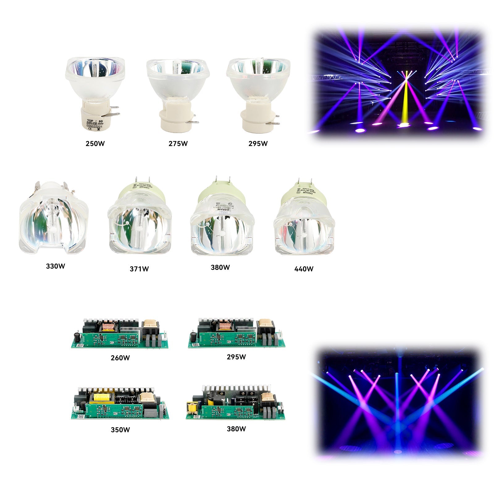 260W 295W 350W 380W Beam Lamp Bulb With Ballast Power Supply for MSD Stage Light