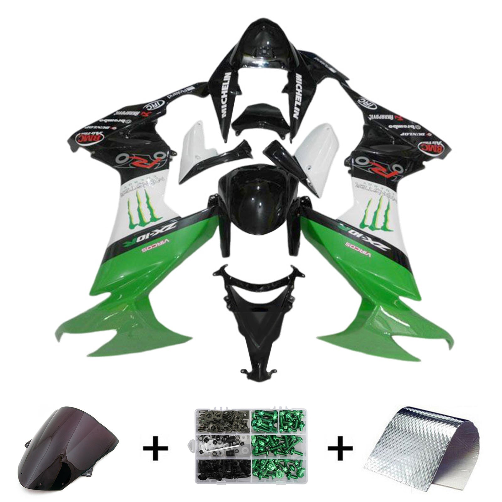 Kawasaki ZX10R 2008-2010 Fairing Kit Bodywork Plastic ABS