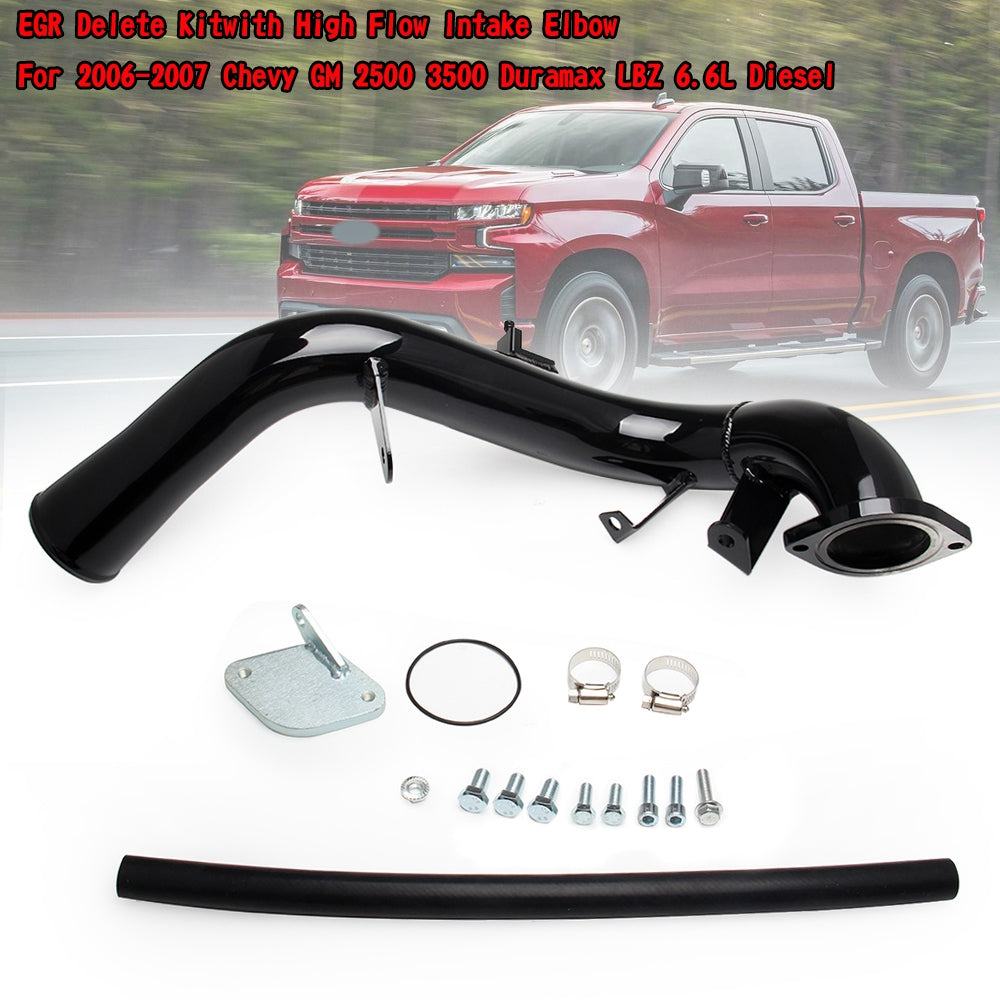 2006-2007 Chevy GM 2500 3500 Duramax LBZ 6.6L Diesel EGR Delete Kit with High Flow Intake Elbow