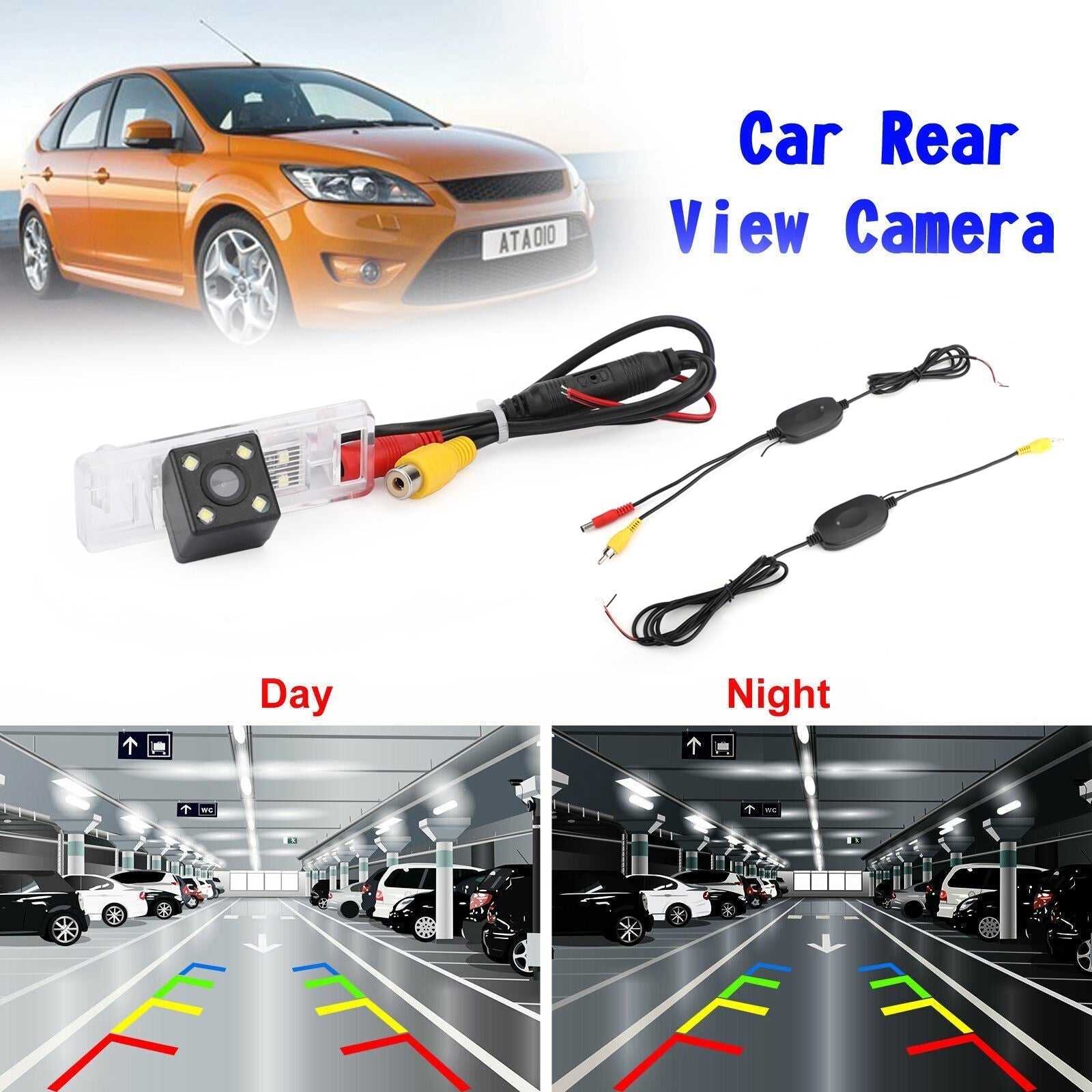 Wireless 4LED Car Rear Camera Fit for Qashqai X-Trail Geniss Sunny Pathfinder