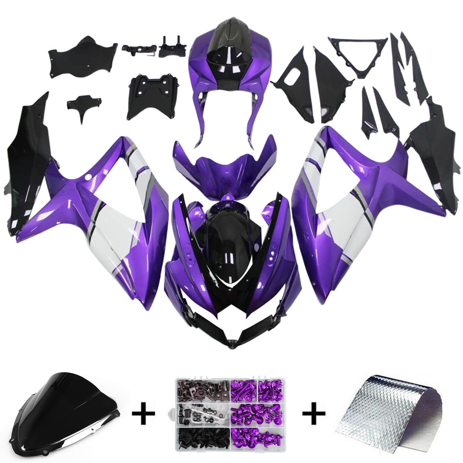 Amotopart Suzuki GSXR 600/750 2008-2010 K8 Fairing Kit Bodywork Plastic ABS