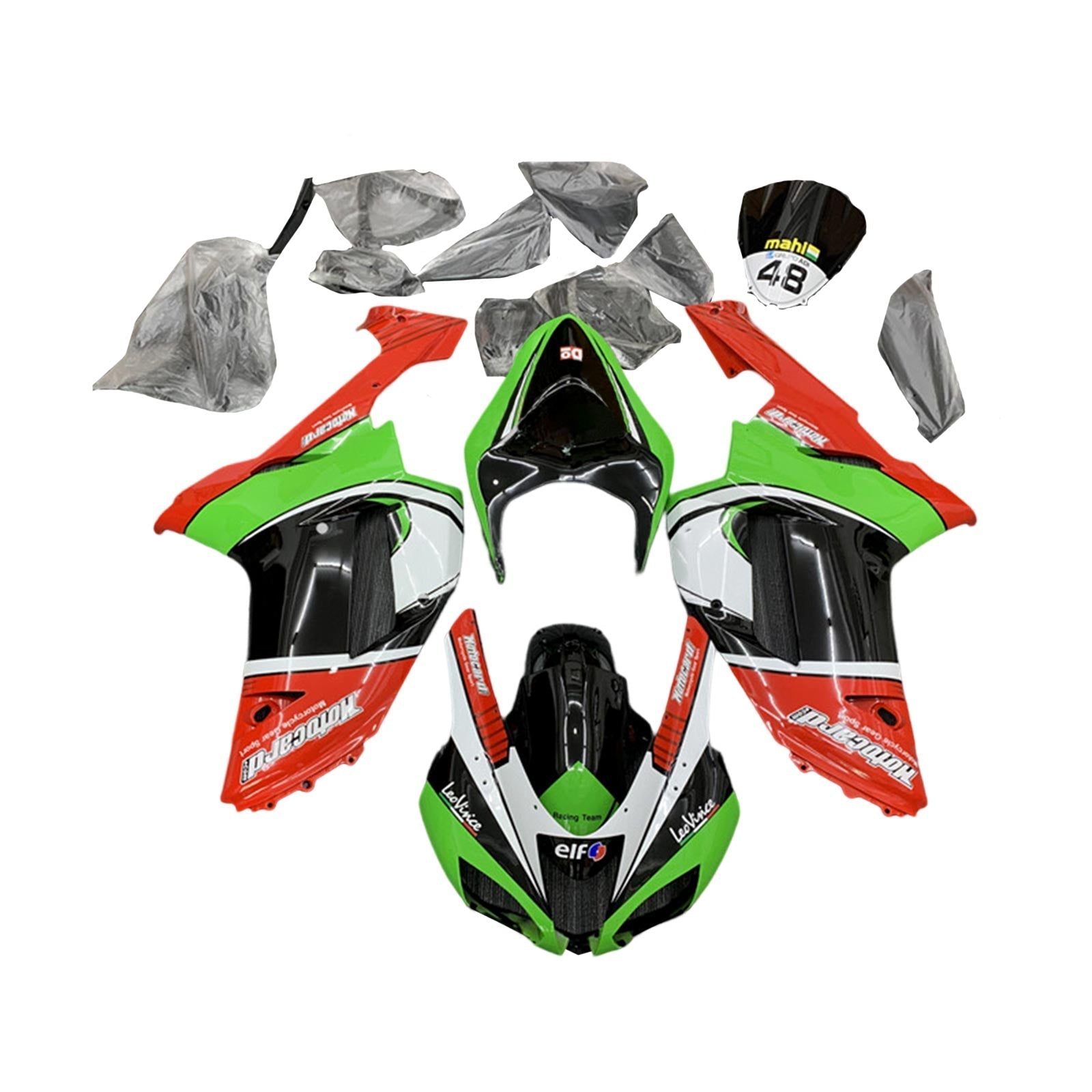 Kawasaki ZX6R 636 2007-2008 Fairing Kit Bodywork Plastic ABS