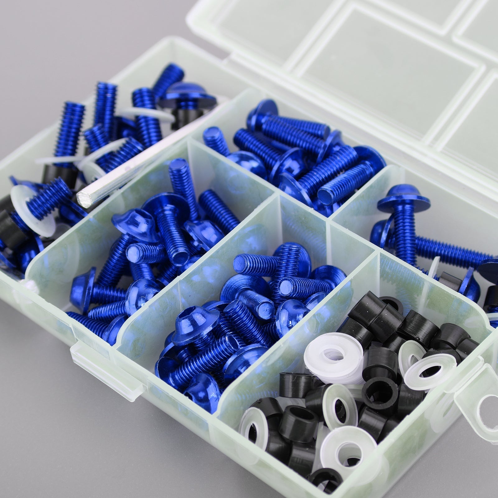 158pcs Motorbike Blue Fastener Clip Screw Kit Windscreen Fairing Bolt Universal Generic